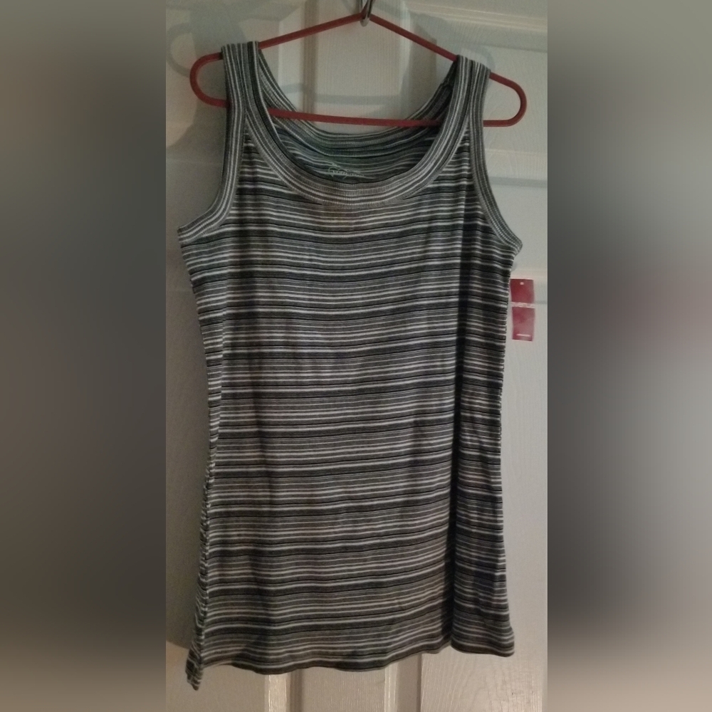 Striped Sleeveless Top - Black and White